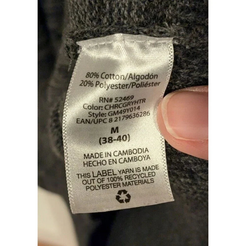 George Quarter Zip Sweater Mens‎ M 38-40 Heather Gray Grandpa